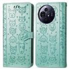 For TCL 50 Pro NxtPaper Cat and Dog Embossed Leather Phone Case(Green) - 2