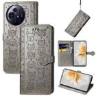 For TCL 50 Pro NxtPaper Cat and Dog Embossed Leather Phone Case(Gray) - 1