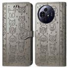 For TCL 50 Pro NxtPaper Cat and Dog Embossed Leather Phone Case(Gray) - 2