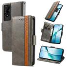 For TCL 50 5G CaseNeo Splicing Dual Magnetic Buckle Leather Phone Case(Gray) - 1