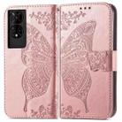 For TCL 50 5G Butterfly Love Flower Embossed Leather Phone Case(Rose Gold) - 2