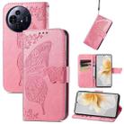 For TCL 50 Pro NxtPaper Butterfly Love Flower Embossed Leather Phone Case(Pink) - 1