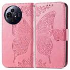 For TCL 50 Pro NxtPaper Butterfly Love Flower Embossed Leather Phone Case(Pink) - 2