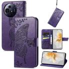 For TCL 50 Pro NxtPaper Butterfly Love Flower Embossed Leather Phone Case(Purple) - 1