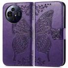 For TCL 50 Pro NxtPaper Butterfly Love Flower Embossed Leather Phone Case(Purple) - 2