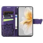 For TCL 50 Pro NxtPaper Butterfly Love Flower Embossed Leather Phone Case(Purple) - 3