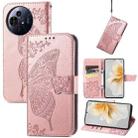 For TCL 50 Pro NxtPaper Butterfly Love Flower Embossed Leather Phone Case(Rose Gold) - 1