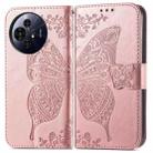 For TCL 50 Pro NxtPaper Butterfly Love Flower Embossed Leather Phone Case(Rose Gold) - 2