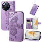 For TCL 50 Pro NxtPaper Butterfly Love Flower Embossed Leather Phone Case(Lavender) - 1