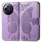 For TCL 50 Pro NxtPaper Butterfly Love Flower Embossed Leather Phone Case(Lavender) - 2