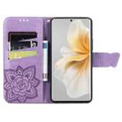 For TCL 50 Pro NxtPaper Butterfly Love Flower Embossed Leather Phone Case(Lavender) - 3