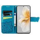 For TCL 50 Pro NxtPaper Butterfly Love Flower Embossed Leather Phone Case(Blue) - 3