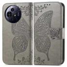 For TCL 50 Pro NxtPaper Butterfly Love Flower Embossed Leather Phone Case(Gray) - 2