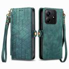 For Xiaomi Redmi Note 14 5G Geometric Zipper Wallet Side Buckle Leather Phone Case(Green) - 2