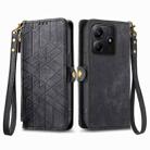 For Xiaomi Redmi Note 14 5G Geometric Zipper Wallet Side Buckle Leather Phone Case(Black) - 2