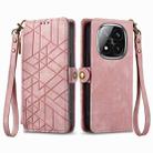 For Xiaomi Redmi Note 14 Pro 5G Geometric Zipper Wallet Side Buckle Leather Phone Case(Pink) - 2