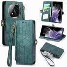 For Xiaomi Redmi Note 14 Pro 5G Geometric Zipper Wallet Side Buckle Leather Phone Case(Green) - 1