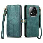 For Xiaomi Redmi Note 14 Pro 5G Geometric Zipper Wallet Side Buckle Leather Phone Case(Green) - 2