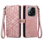 For Xiaomi Redmi Note 14 Pro+ 5G Geometric Zipper Wallet Side Buckle Leather Phone Case(Pink) - 2