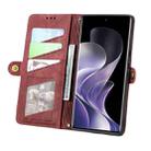 For Xiaomi Redmi Note 14 Pro+ 5G Geometric Zipper Wallet Side Buckle Leather Phone Case(Red) - 3
