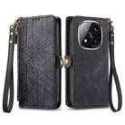 For Xiaomi Redmi Note 14 Pro+ 5G Geometric Zipper Wallet Side Buckle Leather Phone Case(Black) - 2