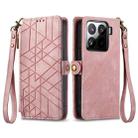 For Xiaomi 15 Geometric Zipper Wallet Side Buckle Leather Phone Case(Pink) - 2