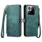 For Xiaomi 15 Geometric Zipper Wallet Side Buckle Leather Phone Case(Green) - 2