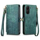 For Xiaomi Poco X7 Pro Geometric Zipper Wallet Side Buckle Leather Phone Case(Green) - 2