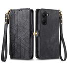 For Xiaomi Poco X7 Pro Geometric Zipper Wallet Side Buckle Leather Phone Case(Black) - 2