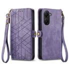 For Redmi Turbo 4 Geometric Zipper Wallet Side Buckle Leather Phone Case(Purple) - 2