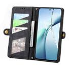For Redmi Note 14 4G 164.84mm Geometric Zipper Wallet Side Buckle Leather Phone Case(Black) - 3