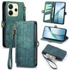 For Redmi Note 14 4G 163.25mm Geometric Zipper Wallet Side Buckle Leather Phone Case(Green) - 1