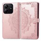 For Xiaomi Redmi Note 14 5G Mandala Flower Embossed Leather Phone Case(Rose Gold) - 2