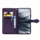 For Xiaomi Redmi Note 14 5G Mandala Flower Embossed Leather Phone Case(Purple) - 3