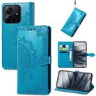 For Xiaomi Redmi Note 14 5G Mandala Flower Embossed Leather Phone Case(Blue) - 1