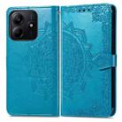 For Xiaomi Redmi Note 14 5G Mandala Flower Embossed Leather Phone Case(Blue) - 2