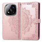 For Xiaomi Redmi Note 14 Pro+ 5G Mandala Flower Embossed Leather Phone Case(Rose Gold) - 2