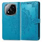 For Xiaomi Redmi Note 14 Pro+ 5G Mandala Flower Embossed Leather Phone Case(Blue) - 2