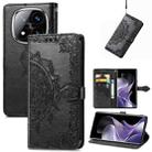 For Xiaomi Redmi Note 14 Pro+ 5G Mandala Flower Embossed Leather Phone Case(Black) - 1