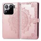 For Xiaomi 15 Pro Mandala Flower Embossed Leather Phone Case(Rose Gold) - 2