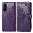 For Xiaomi Poco X7 Pro Mandala Flower Embossed Leather Phone Case(Purple) - 2