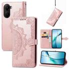 For Redmi Turbo 4 Mandala Flower Embossed Leather Phone Case(Rose Gold) - 1