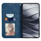 For Xiaomi Redmi Note 14 5G Retro Skin Feel Magnetic Flip Leather Phone Case(Blue) - 3