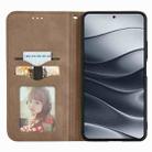 For Xiaomi Redmi Note 14 5G Retro Skin Feel Magnetic Flip Leather Phone Case(Brown) - 3