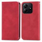 For Xiaomi Redmi Note 14 5G Retro Skin Feel Magnetic Flip Leather Phone Case(Red) - 2