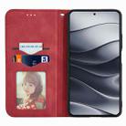 For Xiaomi Redmi Note 14 5G Retro Skin Feel Magnetic Flip Leather Phone Case(Red) - 3