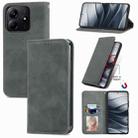 For Xiaomi Redmi Note 14 5G Retro Skin Feel Magnetic Flip Leather Phone Case(Gray) - 1