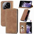 For Xiaomi Redmi Note 14 Pro 5G Retro Skin Feel Magnetic Flip Leather Phone Case(Brown) - 1