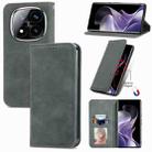 For Xiaomi Redmi Note 14 Pro 5G Retro Skin Feel Magnetic Flip Leather Phone Case(Gray) - 1