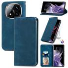 For Xiaomi Redmi Note 14 Pro+ 5G Retro Skin Feel Magnetic Flip Leather Phone Case(Blue) - 1